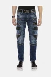 Regular-fit-Jeans DENIM bequeme Jeans mit aufflligen Applikationen, CD586