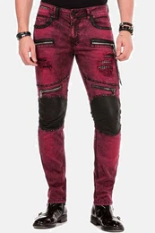 Slim-fit-Jeans Jeans mit Nieten und dekorative Reiverschlssen, CD-481
