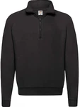 Fruit of the Loom Sweatshirt Classic Zip Neck Schwarz/Dunkelgrau