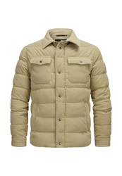 Milestone Steppjacke MSNewport mit Logo Badge Khaki/Braun/Beige/Dunkelgrün