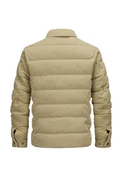 Milestone Steppjacke MSNewport mit Logo Badge Khaki/Braun/Beige/Dunkelgrün