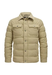 Milestone Steppjacke MSNewport mit Logo Badge Khaki/Braun/Beige/Dunkelgrün