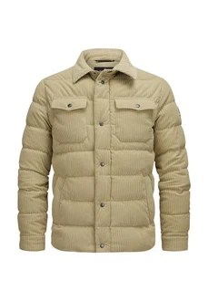 Milestone Steppjacke MSNewport mit Logo Badge Khaki/Braun/Beige/Dunkelgrün