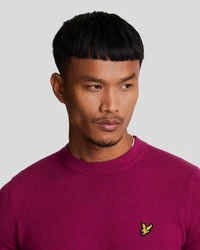 Lyle & Scott Strickpullover Rundhalsausschnitt Rosa/Dunkelrot/Lila/Bordeaux
