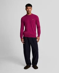 Lyle & Scott Strickpullover Rundhalsausschnitt Rosa/Dunkelrot/Lila/Bordeaux