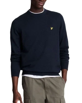 Lyle & Scott Strickpullover Rundhalsausschnitt Dunkelblau/Blau/Grün
