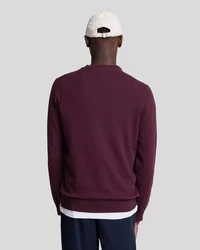 Lyle & Scott Strickpullover Rundhalsausschnitt Dunkelrot/Lila/Bordeaux/Rosa
