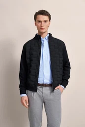 Hybridjacke 8700-65147B wattierte Nylonjacke mit Rcken und rmel aus Interlock