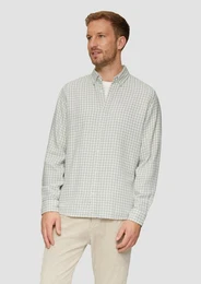 Langarmhemd Regular Fit: Strukturiertes Baumwollhemd mit Button-down-Kragen Artwork