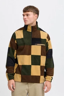 !Solid Troyer Halfzip Fleecejacke Dunkelgrün/Braun/Mischfarben/Beige/Grün/Hellblau !Solid Troyer Halfzip Fleecejacke Dunkelgrün/Braun/Mischfarben/Beige/Grün/Hellblau