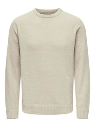 Strickpullover Strickpullover Rundhals Langarm Regular fit 8083 in Beige-2