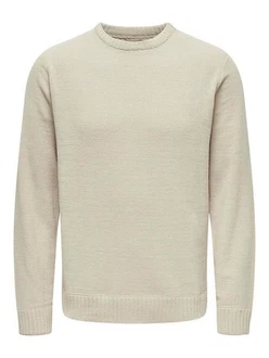 ONLY & SONS Strickpullover Rundhals Langarm Regular fit (8083) greige ONLY & SONS Strickpullover Rundhals Langarm Regular fit (8083) greige