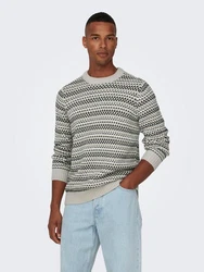 ONLY & SONS Strickpullover Regular Fit Rundhals 8174 Beige (8174)