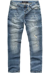 Amaci&Sons Herren Destroyed Slim Fit Denim Jeans Hose 7500 Blau/Hellblau