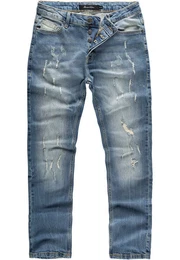 Slim-fit-Jeans FRESNO Slim Fit Destroyed Jeans Herren Destroyed Regular Slim Denim Basic Hose