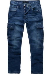 Amaci&Sons Herren Cargo Jeans Regular Slim Destroyed 7985 Blau/Dunkelblau/Hellblau
