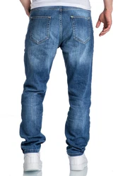 Amaci&Sons Herren Jeans Regular Straight Fit Destroyed 7984 Style KANSAS Blau/Hellblau