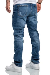 Amaci&Sons Herren Jeans Regular Straight Fit Destroyed 7984 Style KANSAS Blau/Hellblau