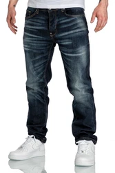 Amaci&Sons Herren Jeans Regular Straight Fit Destroyed 7984 Style KANSAS Blau/Dunkelblau