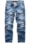 Amaci&Sons Herren Jeans Regular Straight Fit Destroyed 7984 Style KANSAS Blau/Hellblau/Dunkelblau