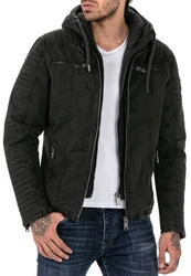 RedBridge Regenjacke Biker-Stil mit abnehmbarer Kapuze 