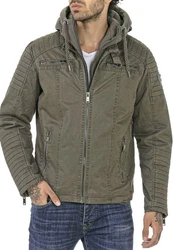 RedBridge Regenjacke Biker-Stil mit abnehmbarer Kapuze 