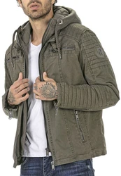 RedBridge Regenjacke Biker-Stil mit abnehmbarer Kapuze 