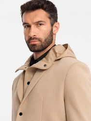 OMBRE Sakko mit Kapuze Beige/Khaki