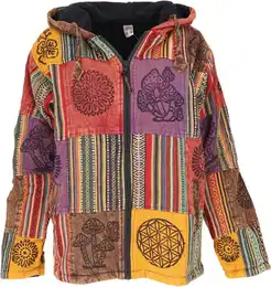 Strickjacke Goa Jacke, Patchwork Sweatshirt Jacke -.. alternative Bekleidung, Hippie, Ethno Style