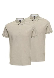 Poloshirt 2er Pack Onsefletcher (Spar-Set, 2-tlg) Poloshirt - Baumwolle - Atmungsaktiv - Hochwertiger Piqu-Stoff
