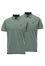 Poloshirt 2er Pack Onsefletcher (Spar-Set, 2-tlg) Poloshirt - Baumwolle - Atmungsaktiv - Hochwertiger Piqu-Stoff
