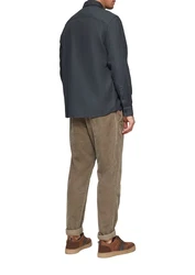 s.Oliver Langarmhemd Regular Fit Khaki/Beige/Dunkelblau