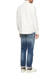 s.Oliver Langarmhemd Regular Fit Weiß/Creme/Khaki