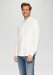 s.Oliver Langarmhemd Regular Fit Weiß/Creme/Khaki