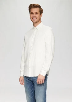 s.Oliver Langarmhemd Regular Fit Weiß/Creme/Khaki s.Oliver Langarmhemd Regular Fit Weiß/Creme/Khaki