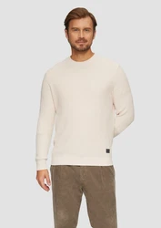 s.Oliver Strickpullover mit Musterstruktur Beige/Khaki/Weiß/Creme