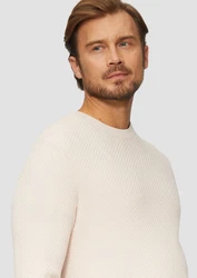 s.Oliver Strickpullover mit Musterstruktur Beige/Khaki/Weiß/Creme