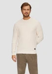 s.Oliver Strickpullover mit Musterstruktur Beige/Khaki/Weiß/Creme