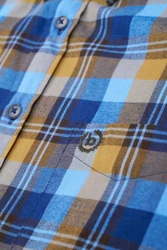 bugatti Langarmhemd Blau/Hellblau/Dunkelblau