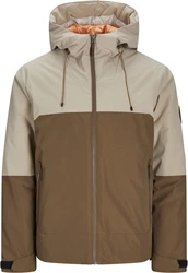 Jack & Jones Steppjacke JCOAIDEN (1-St) Braun/Khaki/Beige/Grau