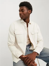 Jack & Jones Hemd JJETravis Khaki/Weiß/Beige