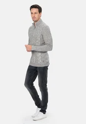 Key Largo Rundhalspullover MST DIGNITY Grau/Hellgrau