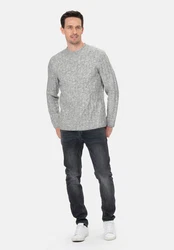 Key Largo Rundhalspullover MST FOUNDER (1-tlg) Grau/Dunkelgrau/Hellgrau