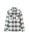 TOM TAILOR Kurzarmshirt Overshirt Casual Fit Grau/Blau/Hellblau/Hellgrau
