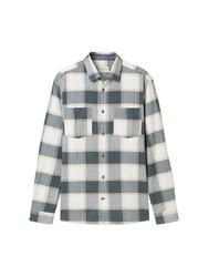 TOM TAILOR Kurzarmshirt Overshirt Casual Fit Grau/Blau/Hellblau/Hellgrau