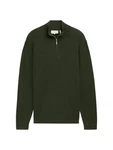 TOM TAILOR Strickpullover Troyer Regular Fit Dunkelgrün/Grün