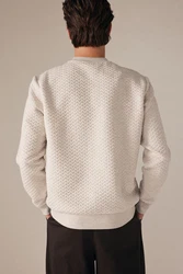 Next Sweatshirt Strukturiertes Premium Rundhalssweatshirt 