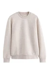 Next Sweatshirt Strukturiertes Premium Rundhalssweatshirt Beige/Grau/Khaki/Weiß