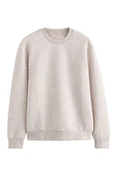 Next Sweatshirt Strukturiertes Premium Rundhalssweatshirt 