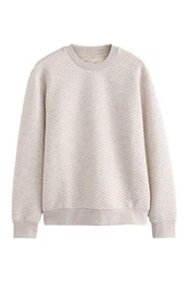 Sweatshirt Strukturiertes Premium Rundhalssweatshirt (1-tlg)